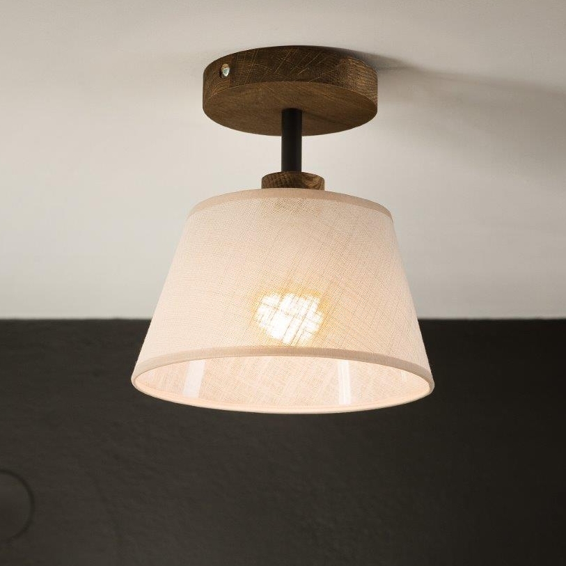 Brilagi - LED  Prisadený luster ANTHONY 1xE14/60W/230V dub orech/béžová