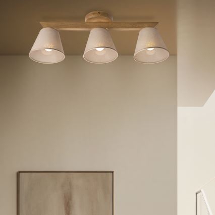 Brilagi - LED  Prisadený luster ANTHONY 3xE14/40W/230V dub/béžová