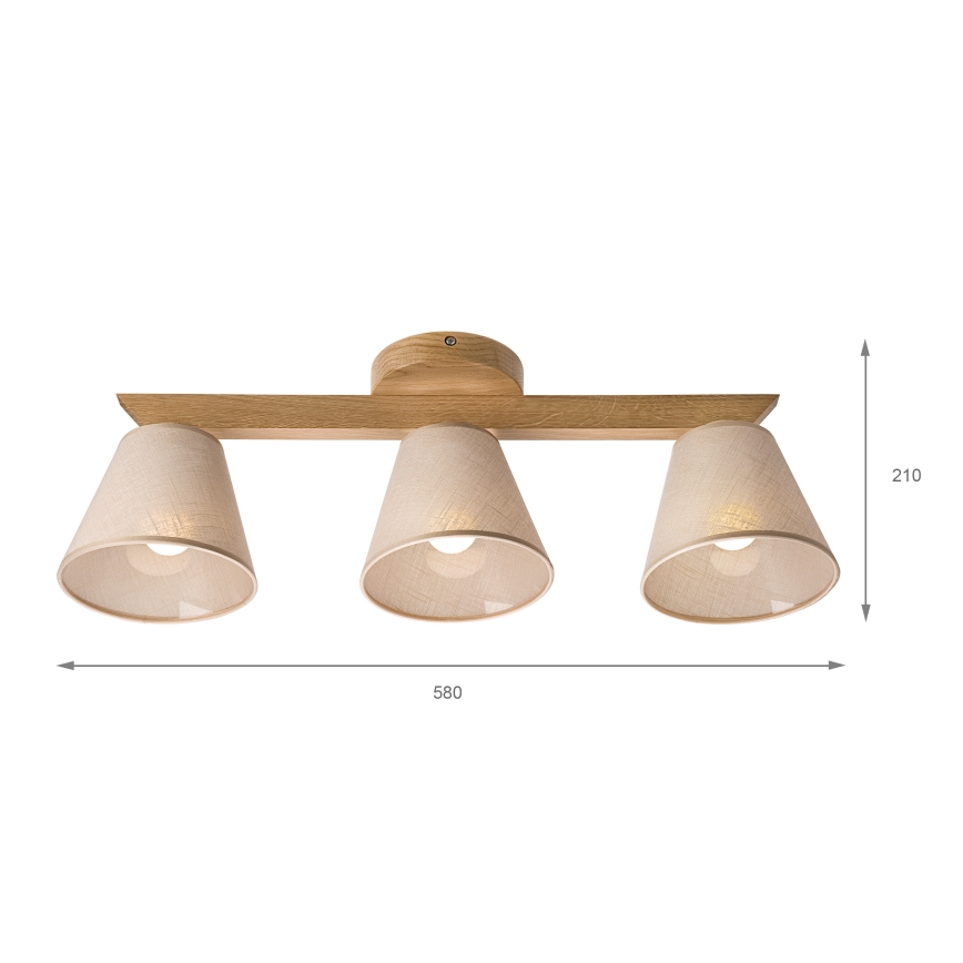 Brilagi - LED  Prisadený luster ANTHONY 3xE14/40W/230V dub/béžová