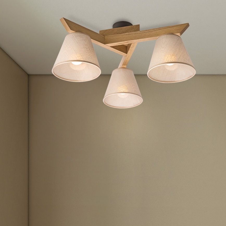 Brilagi - LED  Prisadený luster ANTHONY 3xE14/40W/230V dub/béžová