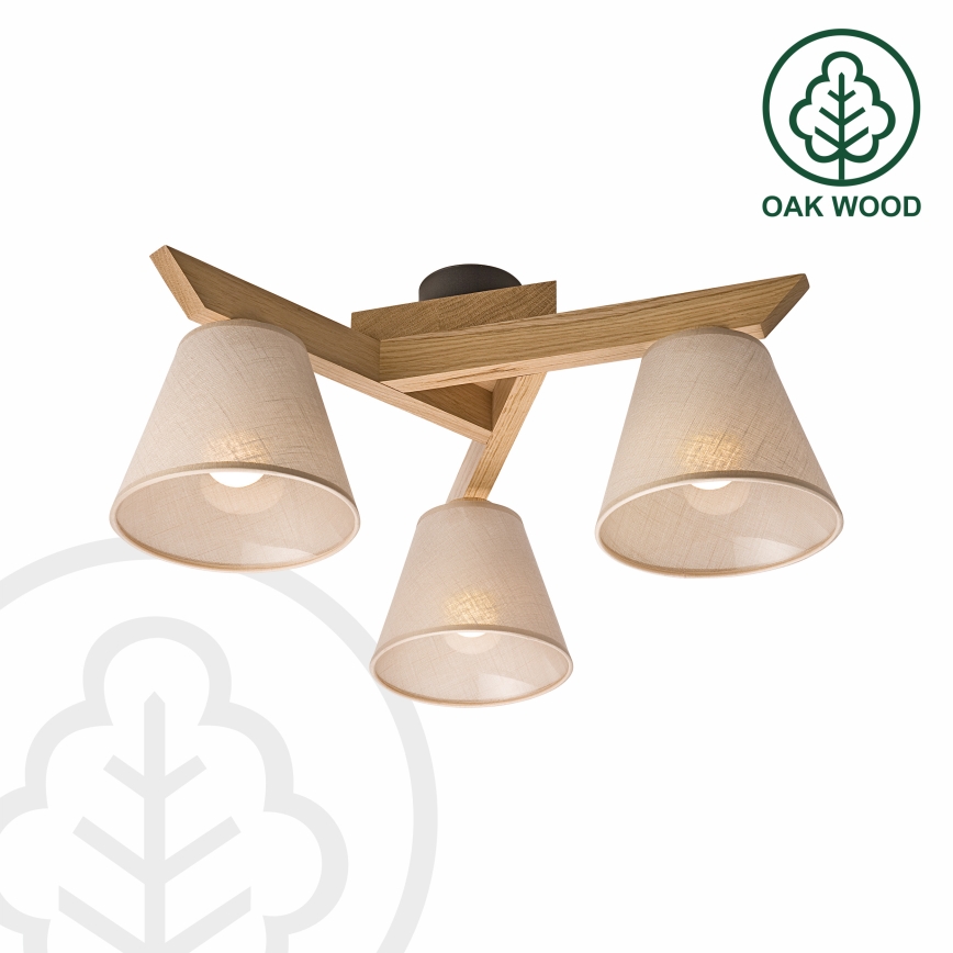 Brilagi - LED  Prisadený luster ANTHONY 3xE14/40W/230V dub/béžová