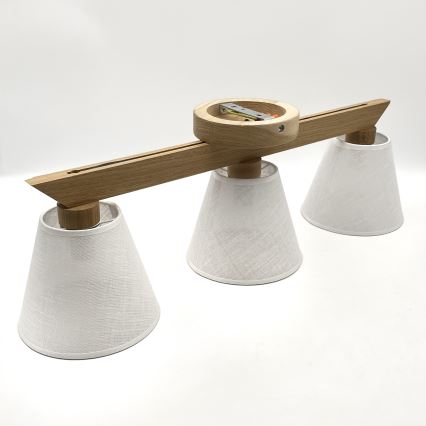 Brilagi - LED  Prisadený luster ANTHONY 3xE14/40W/230V dub/biela