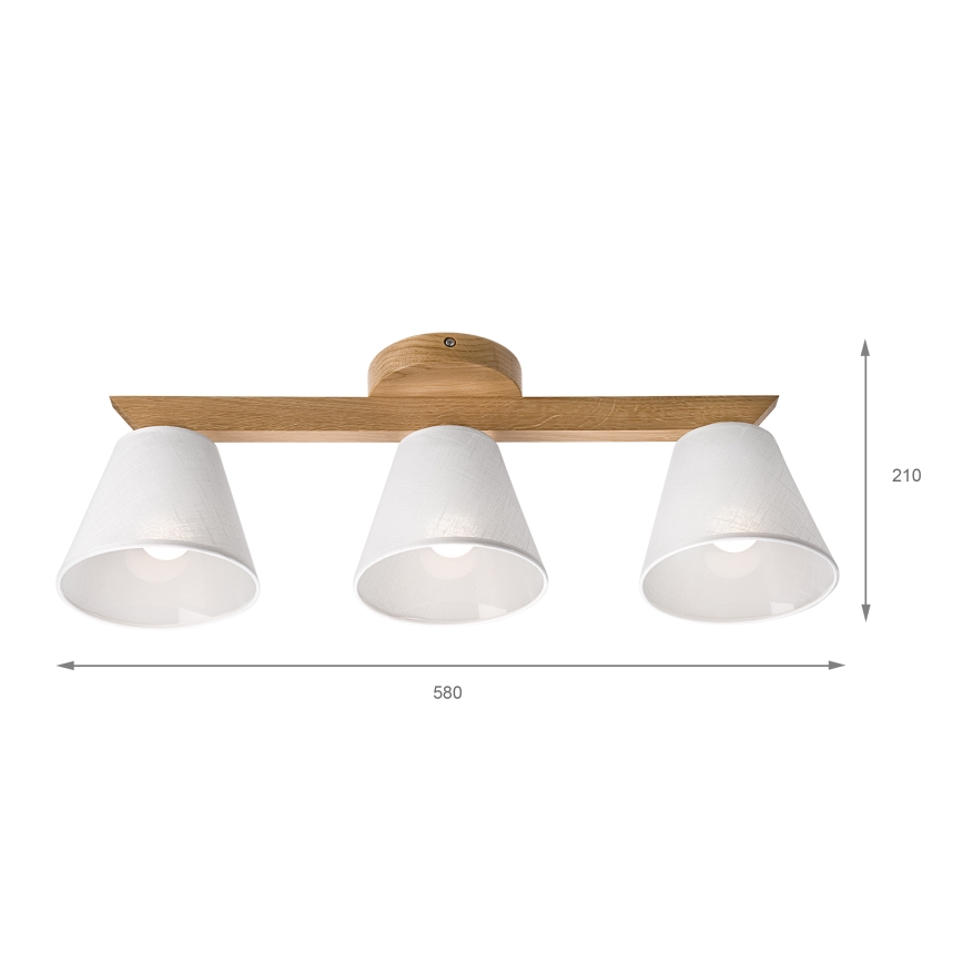 Brilagi - LED  Prisadený luster ANTHONY 3xE14/40W/230V dub/biela
