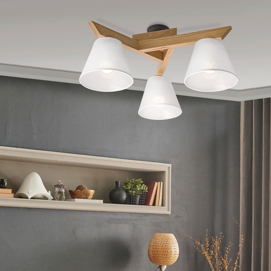 Brilagi - LED  Prisadený luster ANTHONY 3xE14/40W/230V dub/biela