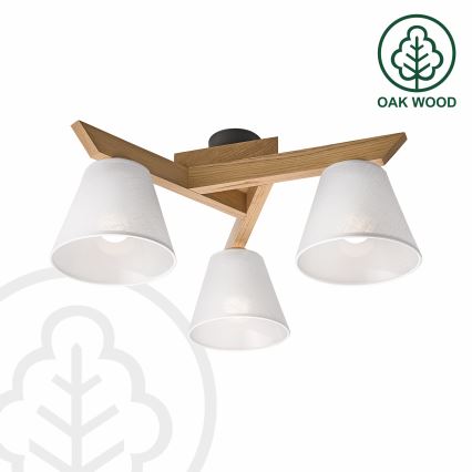 Brilagi - LED  Prisadený luster ANTHONY 3xE14/40W/230V dub/biela