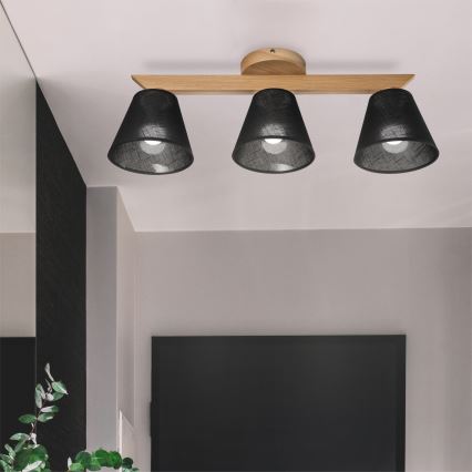 Brilagi - LED  Prisadený luster ANTHONY 3xE14/40W/230V dub/čierna