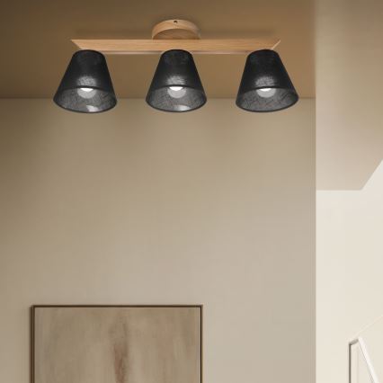 Brilagi - LED  Prisadený luster ANTHONY 3xE14/40W/230V dub/čierna