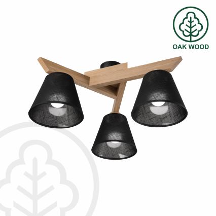 Brilagi - LED  Prisadený luster ANTHONY 3xE14/40W/230V dub/čierna