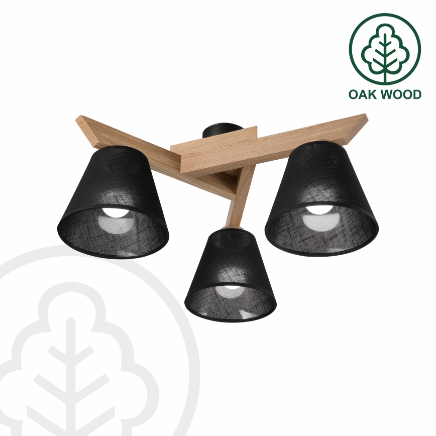 Brilagi - LED  Prisadený luster ANTHONY 3xE14/40W/230V dub/čierna