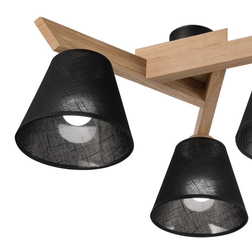 Brilagi - LED  Prisadený luster ANTHONY 3xE14/40W/230V dub/čierna