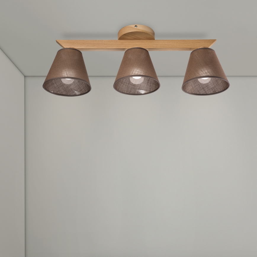 Brilagi - LED  Prisadený luster ANTHONY 3xE14/40W/230V dub/hnedá
