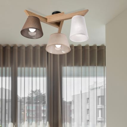 Brilagi - LED  Prisadený luster ANTHONY 3xE14/40W/230V dub