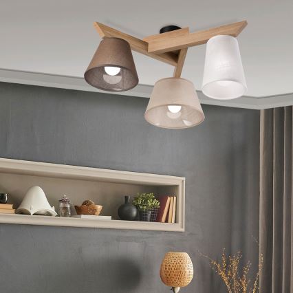 Brilagi - LED  Prisadený luster ANTHONY 3xE14/40W/230V dub