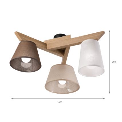 Brilagi - LED  Prisadený luster ANTHONY 3xE14/40W/230V dub