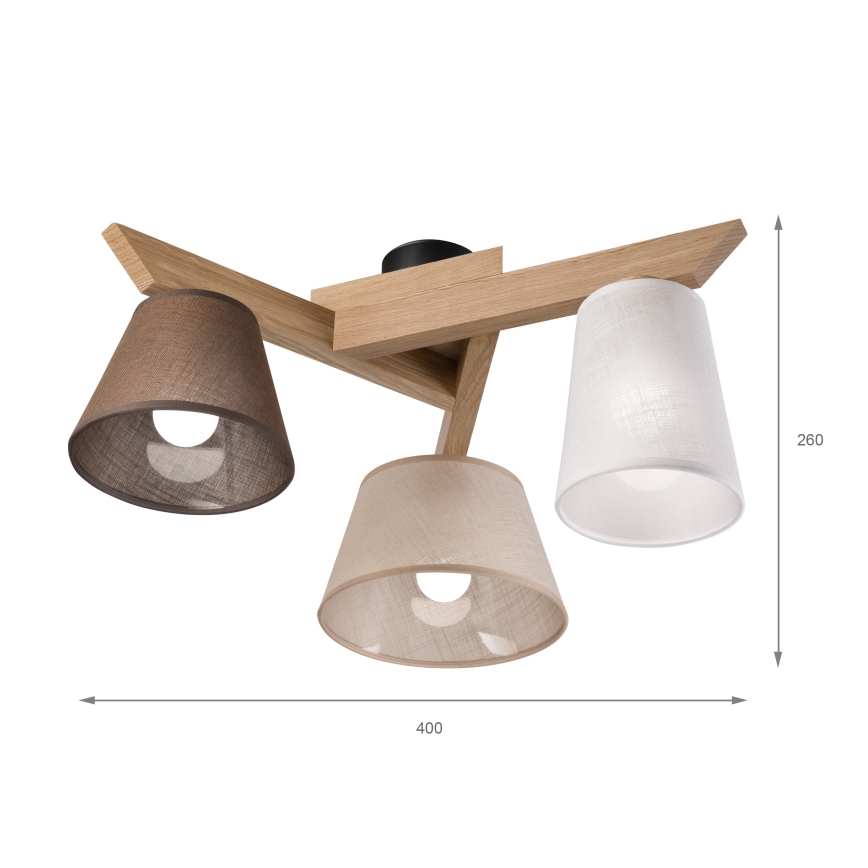 Brilagi - LED  Prisadený luster ANTHONY 3xE14/40W/230V dub