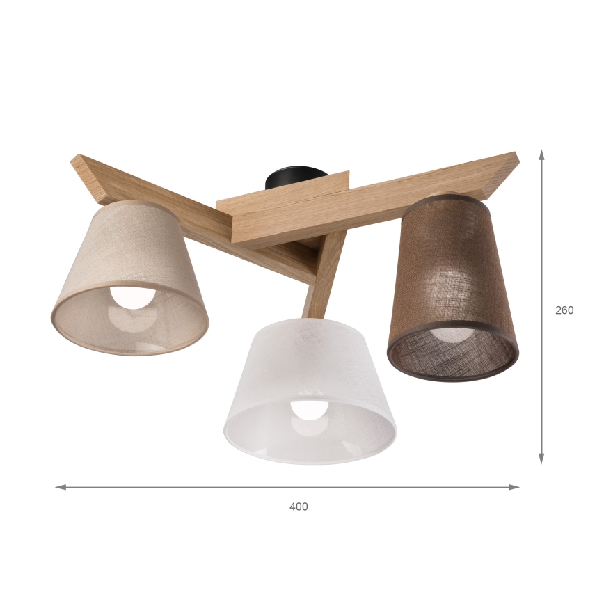 Brilagi - LED  Prisadený luster ANTHONY 3xE14/40W/230V dub
