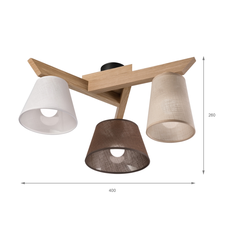 Brilagi - LED  Prisadený luster ANTHONY 3xE14/40W/230V dub