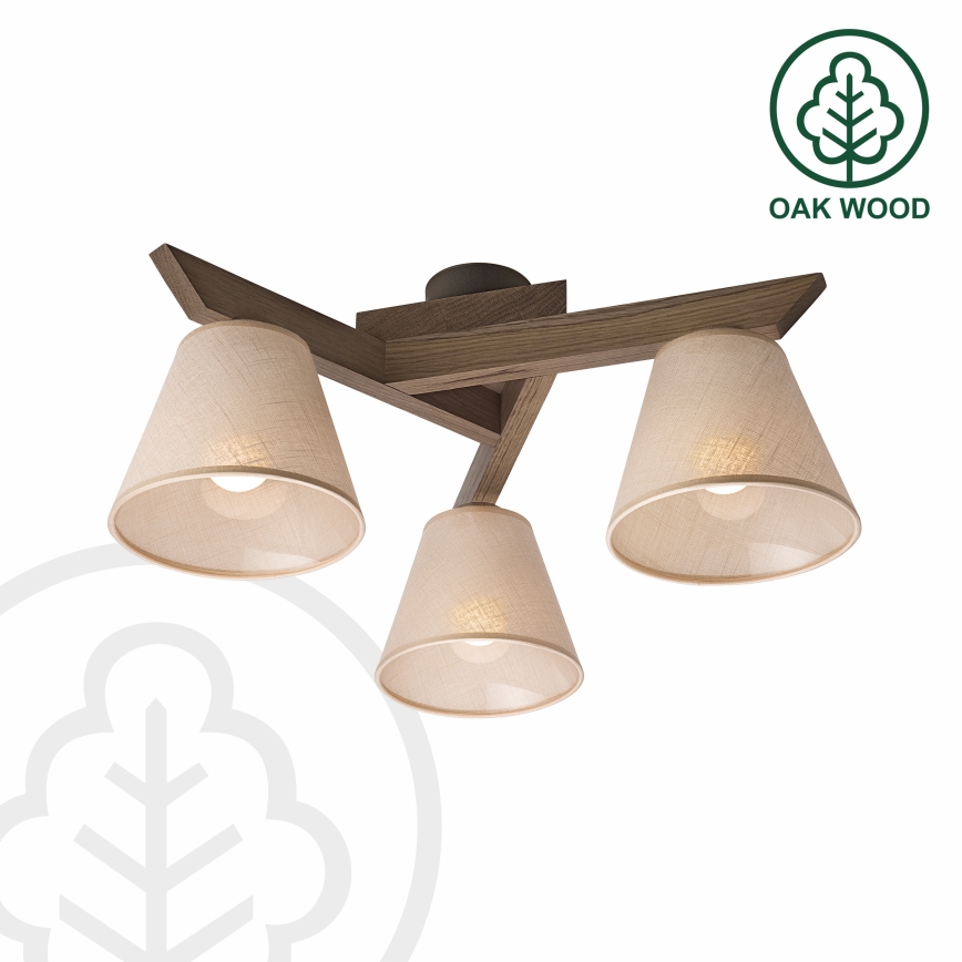 Brilagi - LED  Prisadený luster ANTHONY 3xE14/40W/230V dub orech/béžová