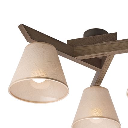 Brilagi - LED  Prisadený luster ANTHONY 3xE14/40W/230V dub orech/béžová