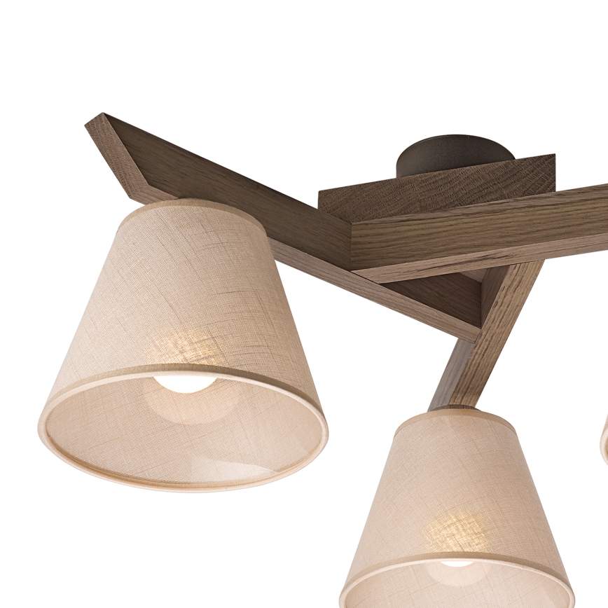 Brilagi - LED  Prisadený luster ANTHONY 3xE14/40W/230V dub orech/béžová