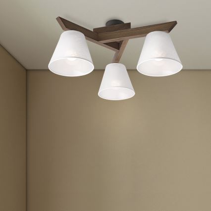 Brilagi - LED  Prisadený luster ANTHONY 3xE14/40W/230V dub orech/biela