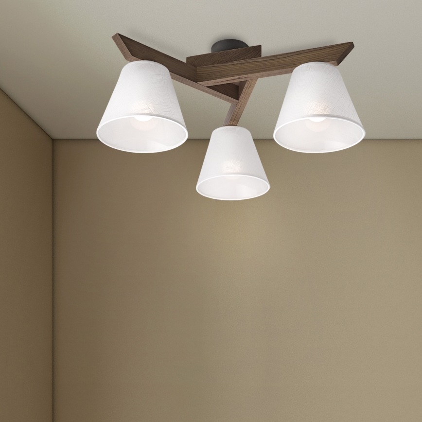 Brilagi - LED  Prisadený luster ANTHONY 3xE14/40W/230V dub orech/biela