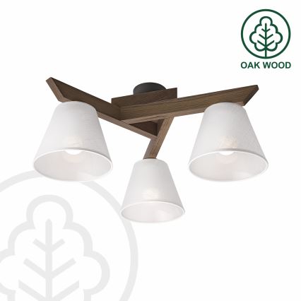 Brilagi - LED  Prisadený luster ANTHONY 3xE14/40W/230V dub orech/biela