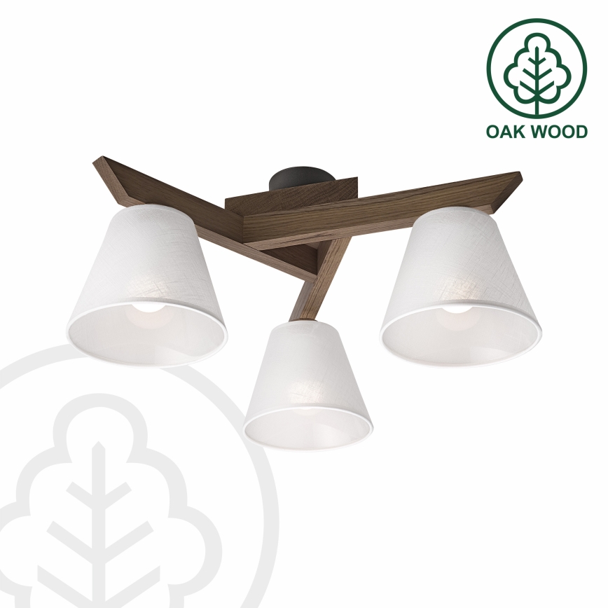 Brilagi - LED  Prisadený luster ANTHONY 3xE14/40W/230V dub orech/biela