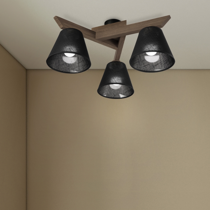 Brilagi - LED  Prisadený luster ANTHONY 3xE14/40W/230V dub orech/čierna