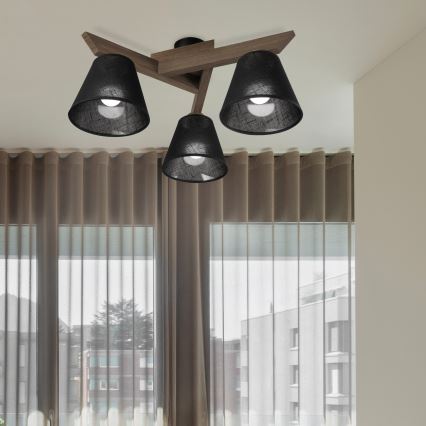 Brilagi - LED  Prisadený luster ANTHONY 3xE14/40W/230V dub orech/čierna