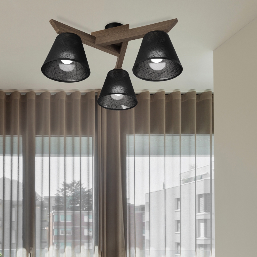 Brilagi - LED  Prisadený luster ANTHONY 3xE14/40W/230V dub orech/čierna