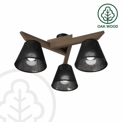 Brilagi - LED  Prisadený luster ANTHONY 3xE14/40W/230V dub orech/čierna