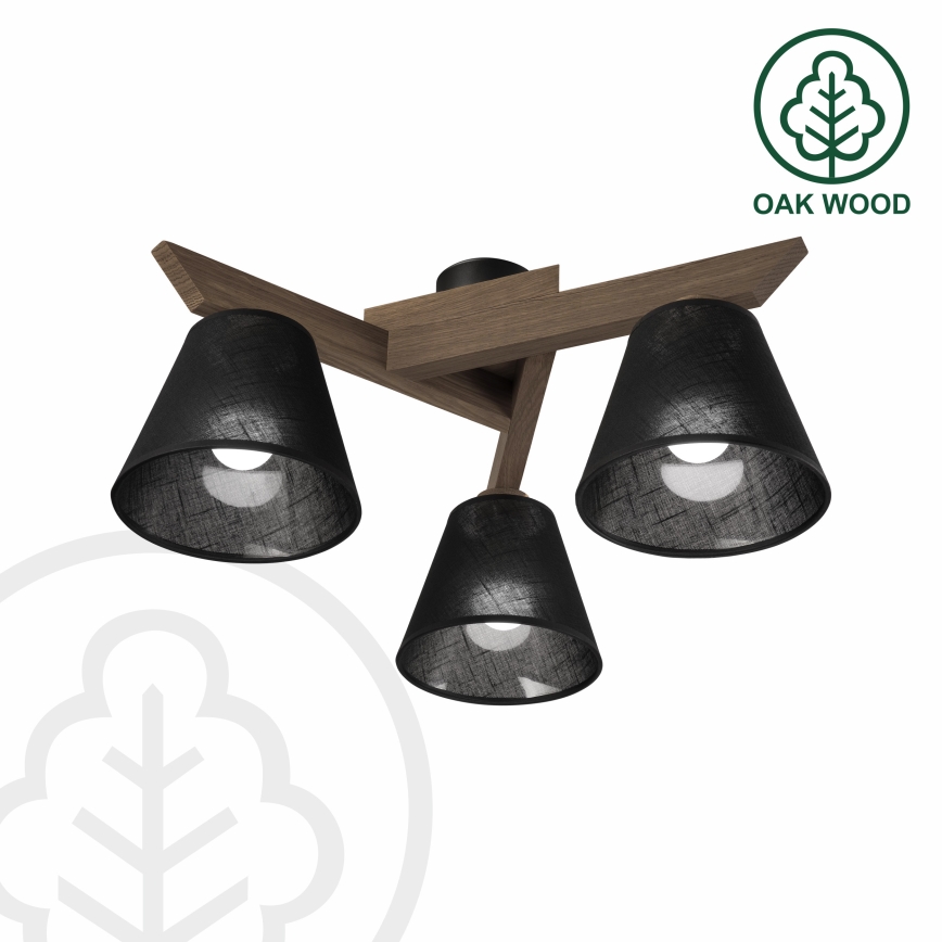 Brilagi - LED  Prisadený luster ANTHONY 3xE14/40W/230V dub orech/čierna
