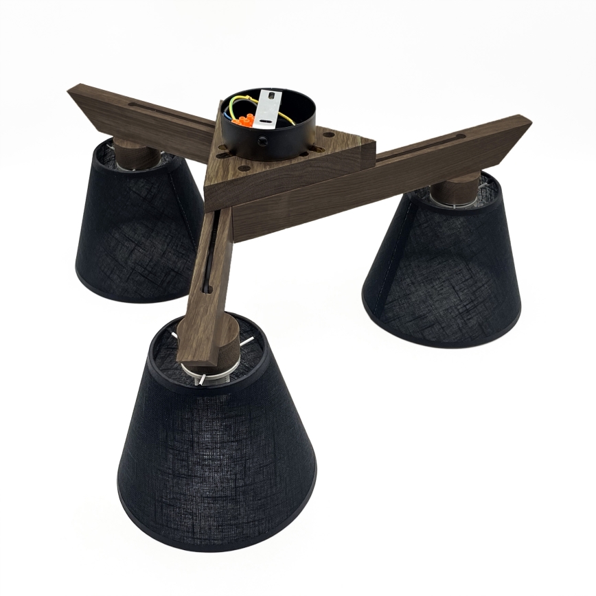 Brilagi - LED  Prisadený luster ANTHONY 3xE14/40W/230V dub orech/čierna