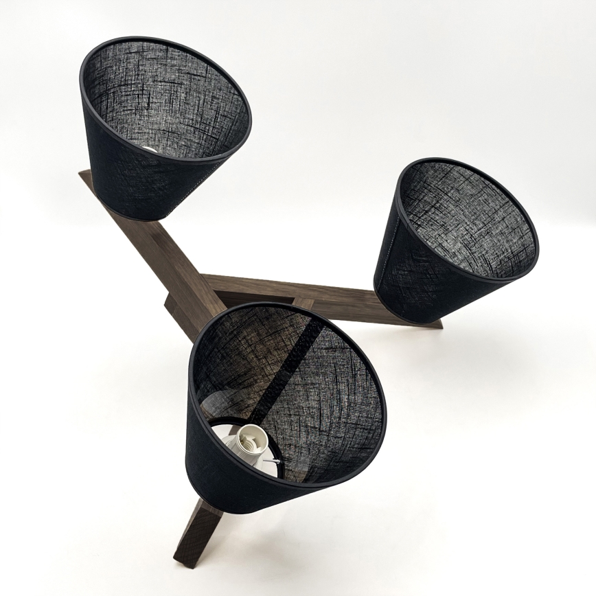 Brilagi - LED  Prisadený luster ANTHONY 3xE14/40W/230V dub orech/čierna