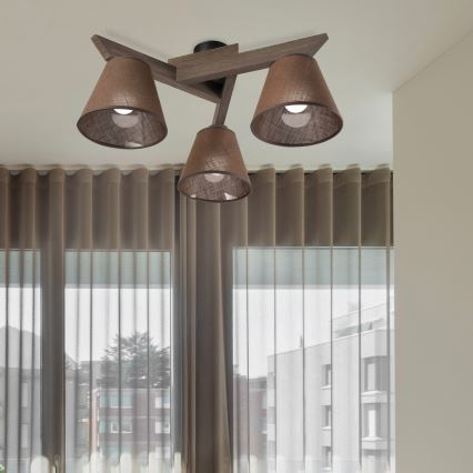 Brilagi - LED  Prisadený luster ANTHONY 3xE14/40W/230V dub orech/hnedá