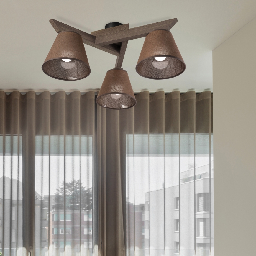 Brilagi - LED  Prisadený luster ANTHONY 3xE14/40W/230V dub orech/hnedá
