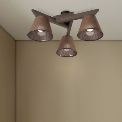 Brilagi - LED  Prisadený luster ANTHONY 3xE14/40W/230V dub orech/hnedá