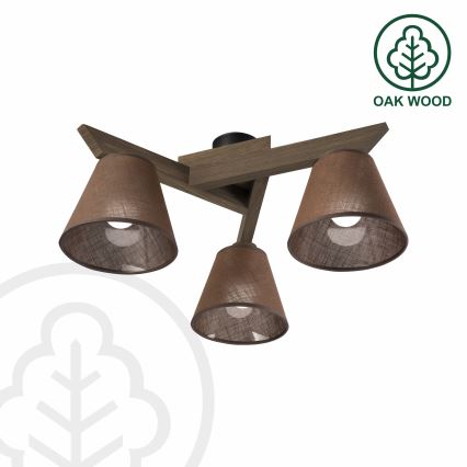 Brilagi - LED  Prisadený luster ANTHONY 3xE14/40W/230V dub orech/hnedá