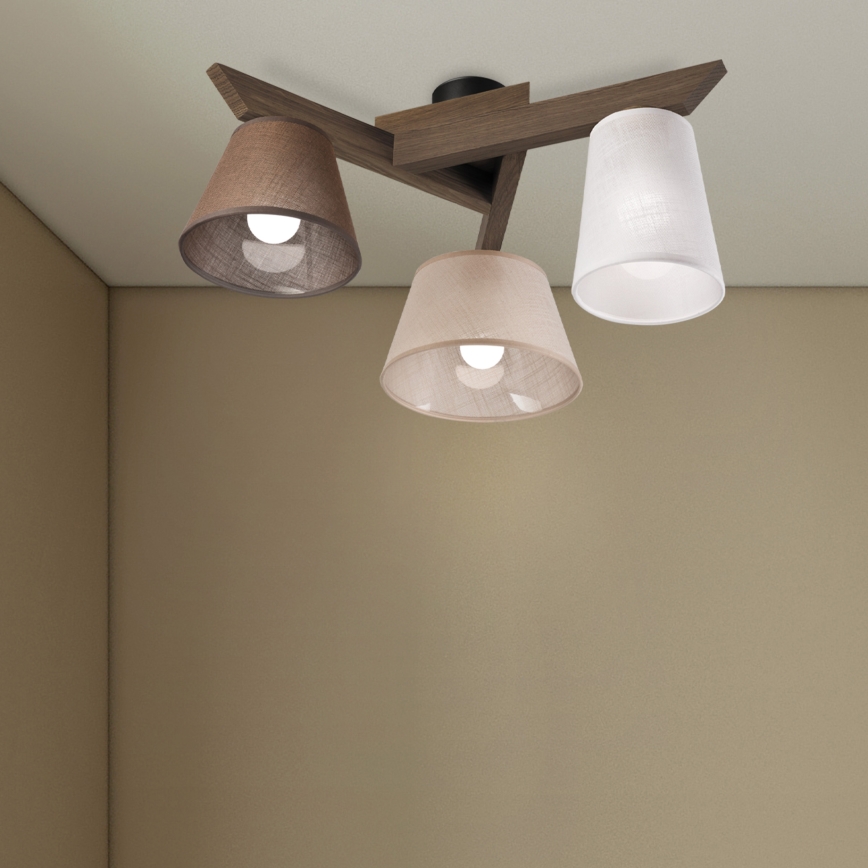 Brilagi - LED  Prisadený luster ANTHONY 3xE14/40W/230V dub orech