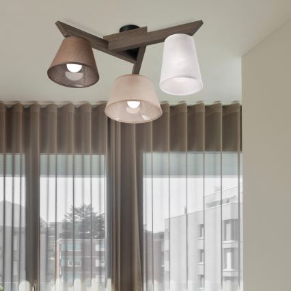Brilagi - LED  Prisadený luster ANTHONY 3xE14/40W/230V dub orech