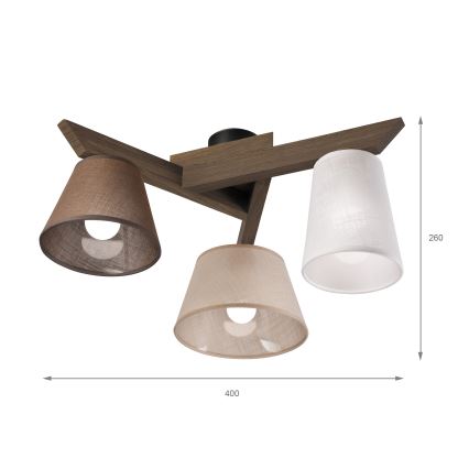 Brilagi - LED  Prisadený luster ANTHONY 3xE14/40W/230V dub orech