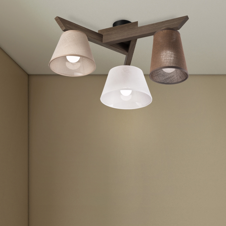 Brilagi - LED  Prisadený luster ANTHONY 3xE14/40W/230V dub orech