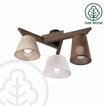 Brilagi - LED  Prisadený luster ANTHONY 3xE14/40W/230V dub orech