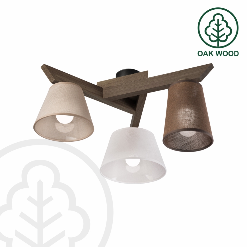 Brilagi - LED  Prisadený luster ANTHONY 3xE14/40W/230V dub orech