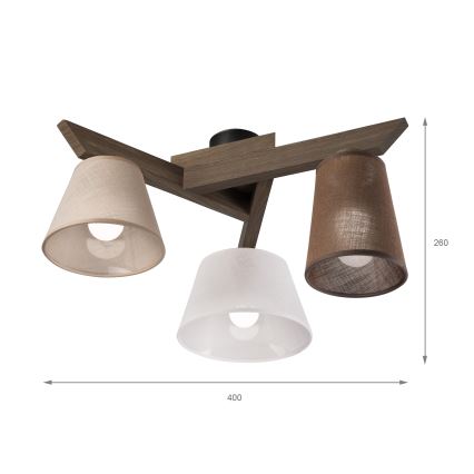 Brilagi - LED  Prisadený luster ANTHONY 3xE14/40W/230V dub orech
