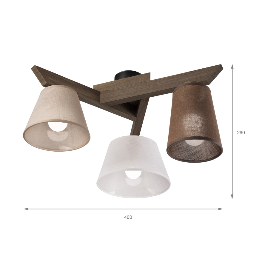 Brilagi - LED  Prisadený luster ANTHONY 3xE14/40W/230V dub orech