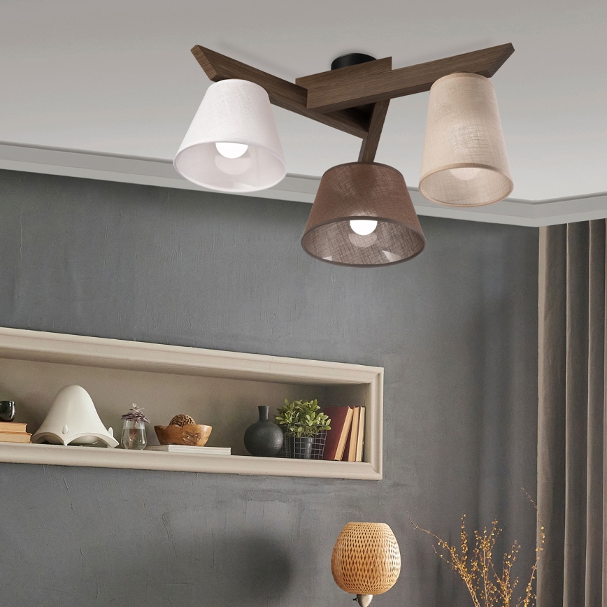 Brilagi - LED  Prisadený luster ANTHONY 3xE14/40W/230V dub orech