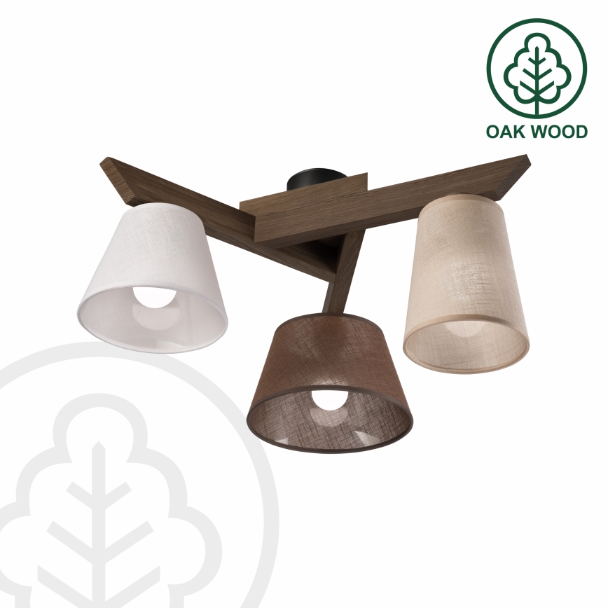 Brilagi - LED  Prisadený luster ANTHONY 3xE14/40W/230V dub orech