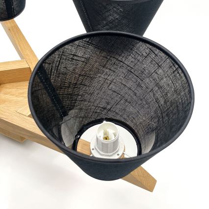 Brilagi - LED  Prisadený luster ANTHONY 5xE14/40W/230V dub/čierna